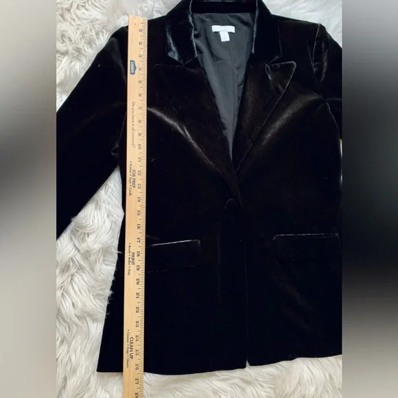 Nine West Cara Santana X Black Velvet Blazer Jacket - Picture 15 of 16